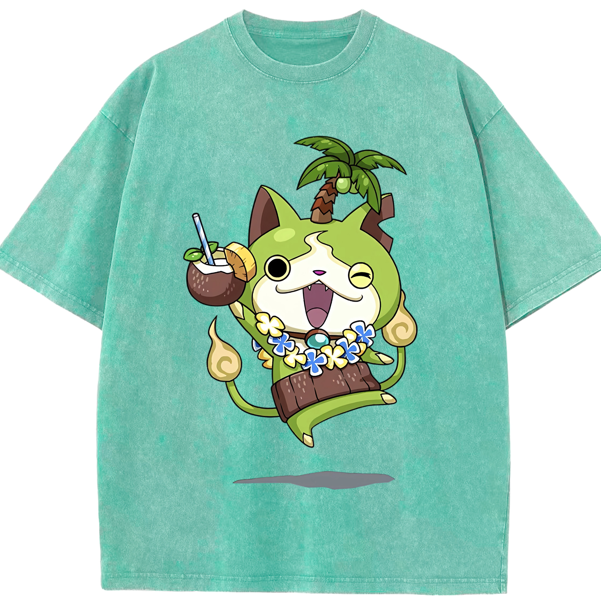 （画像用） 妖怪ウォッチ Yo-kai Watch 綿100% ヴィンテージ風 半袖Tシャツ（フロントプリント）